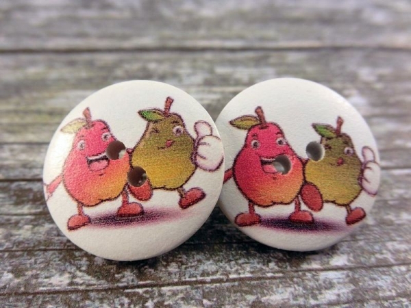 Birnen Männchen Knopf Ohrstecker Holz Pear